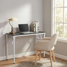 (Black, 100x40cm) Folding Office Desk Portable Writing Table