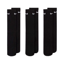 (2 UK-5 UK, Black/White) Nike Unisex Adult Everyday Cushioned Crew Socks (Pack of 3)