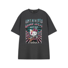 (XL, Grey) Hello Kitty Womens/Ladies World Tour Short-Sleeved T-Shirt