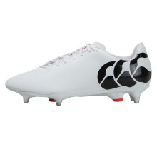 (12 UK, White/Black/Red) Canterbury Unisex Adult Speed Raze Soft Ground Rugby Boots