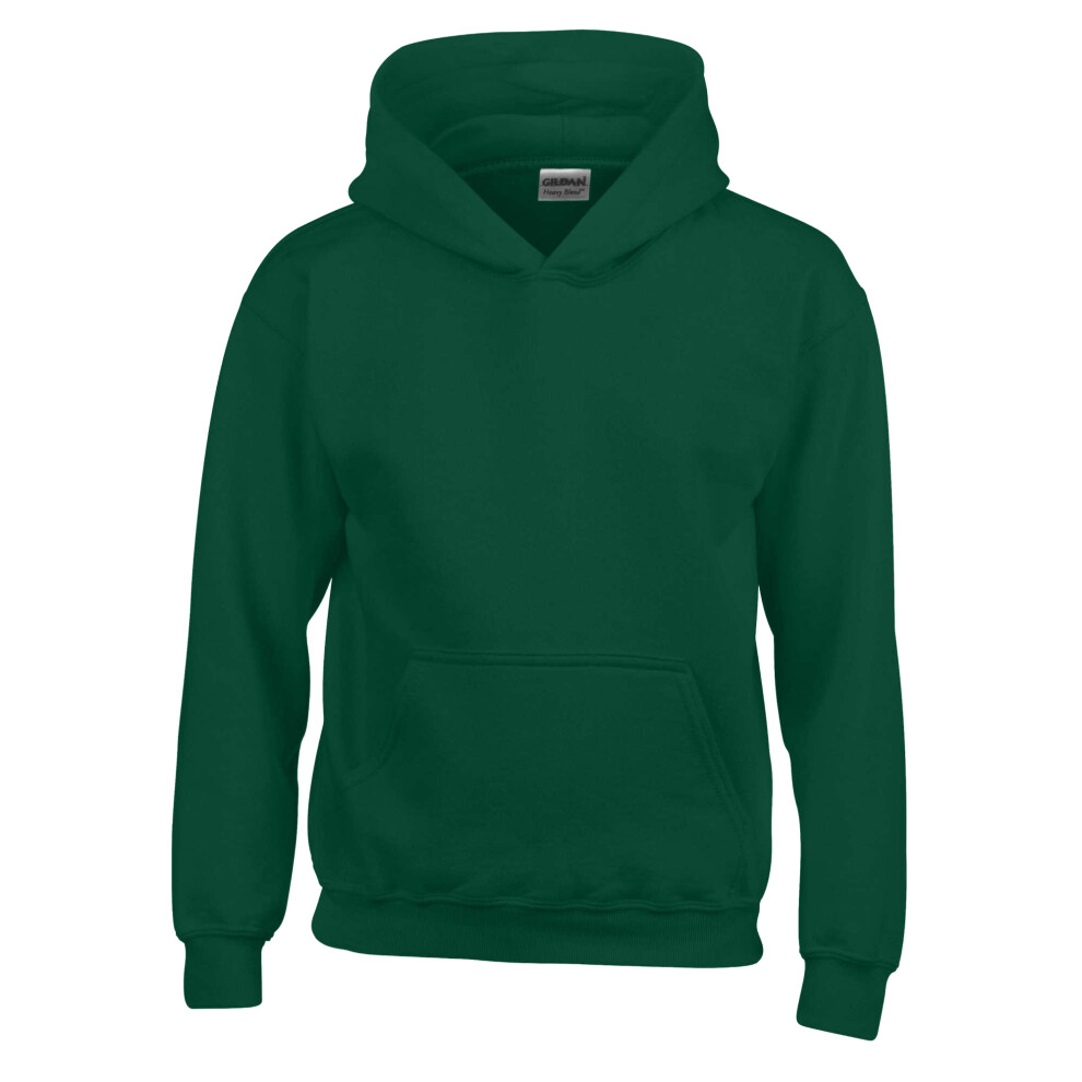 Gildan (7-8 Years, Fan Dark Green) Childrens/Kids Heavy Blend Hooded Sweatshirt