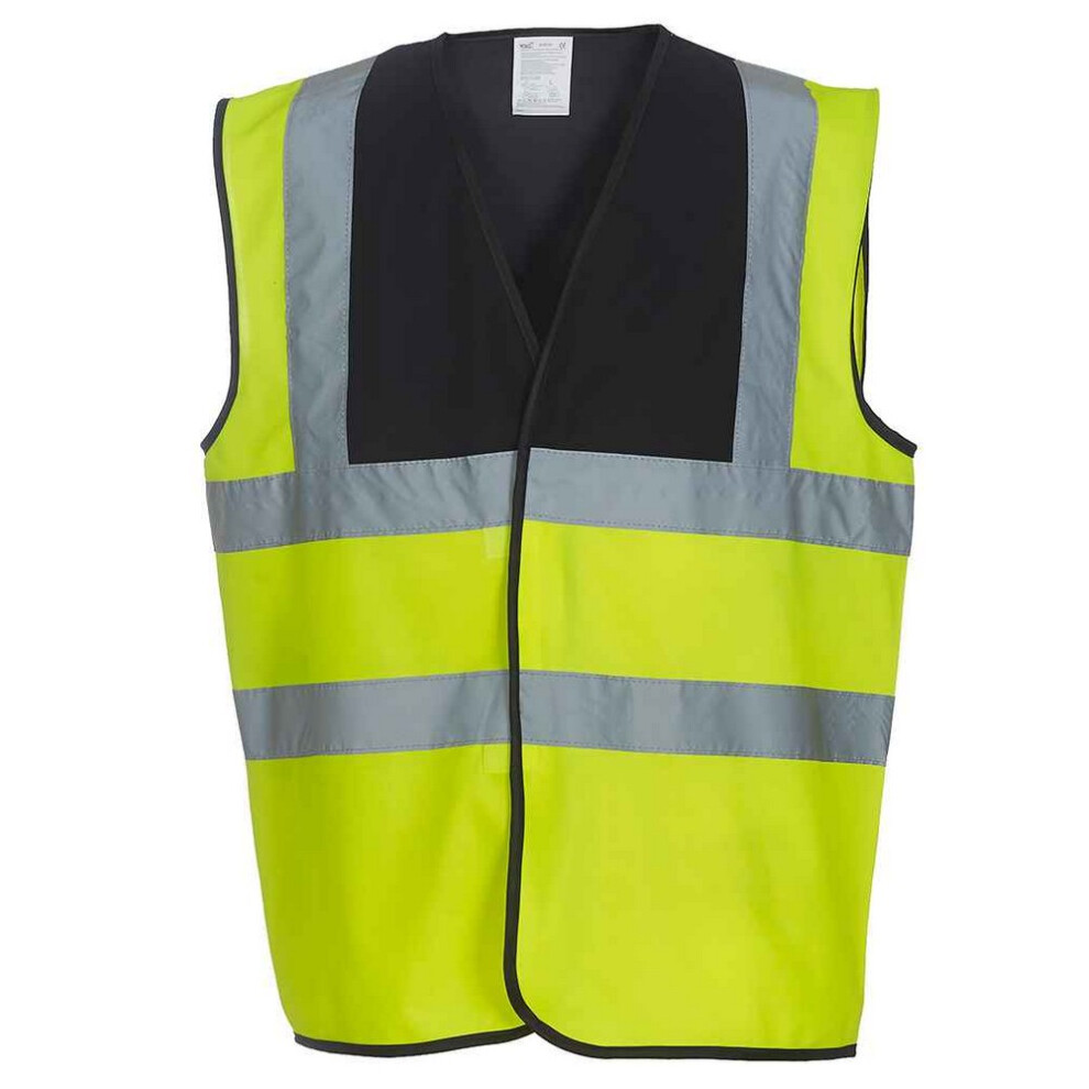 (Xxl, Black/Yellow) Yoko Mens Band & Brace Hi-Vis Waistcoat 5063470842094