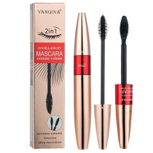 2 in 1 Waterproof 4D Silk Fibre Mascara Eyelash Extreme Volume Double Effect