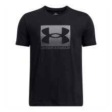 (13 Years, Black/Grey) Under Armour Boys Boxed Logo Regular T-Shirt