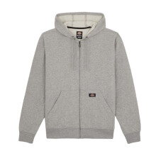 (L, Heather Grey) Dickies Mens Fleece Full Zip Hoodie