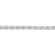 (22) Jewelco London Rhodium Plated Sterling Silver Diamond-cut Solid Rope Chain Necklace 5mm - GVCH44