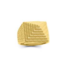 (R) Jewelco London Men's Gold-Plated Sterling Silver Egyptian Pyramid 20mm Signet Ring - ARN132B-GP