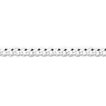 (24) Jewelco London Rhodium Plated Sterling Silver Bevelled Ultra Flat Curb Chain Necklace 4mm - GVCH33