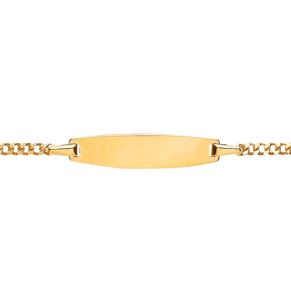 Jewelco London Kids Yellow Gold-Plated Sterling Silver Curb Link Id Identity Bracelet 5Mm 5.5 Inch - Id26gp