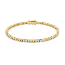 Jewelco London 9ct Yellow Gold 2.00CT Certified Lab Grown Diamond Eternity Tennis Bracelet - LAB9B095-200