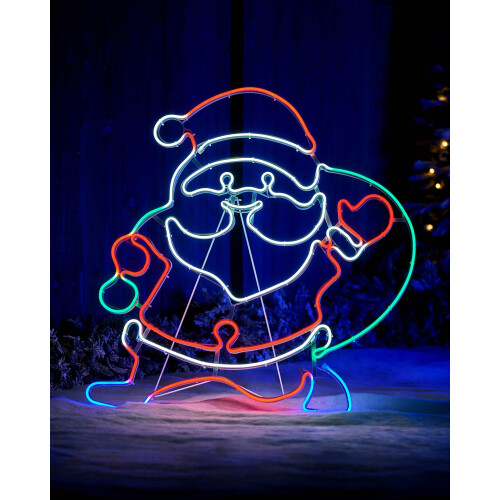 Christmas Santa Neon Rope Light Silhouette 1