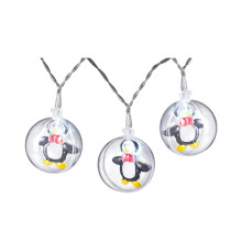 WeRChristmas Bauble LED String Lights with Penguins, Multi-Colour, 5cm