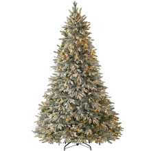 WeRChristmas Pre-Lit Frosted Snow Christmas Tree with 650 Chasing Warm LED Lights, Multi-Colour, 7.5 feet/2.25m