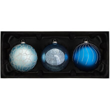 WeRChristmas Glass Baubles, Antarctica, 3-Piece WRC-9326