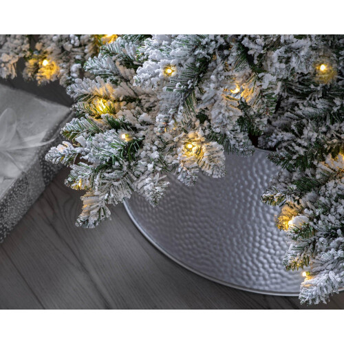 WeRChristmas Pre-Lit Snow Flocked Alpine Christmas Tree, White, 6 ft 2
