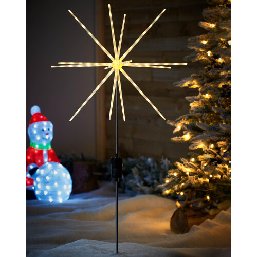 WeRChristmas Pre-Lit Starburst Pathway Stake Light Decoration, 112 Warm White LEDs 1