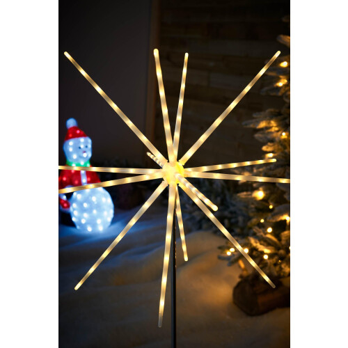 WeRChristmas Pre-Lit Starburst Pathway Stake Light Decoration, 112 Warm White LEDs 2