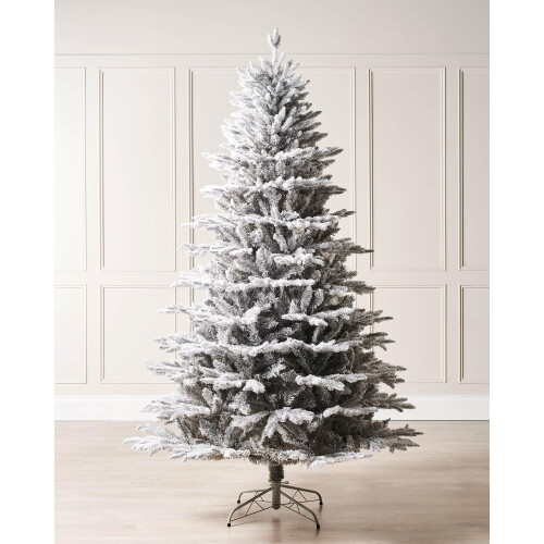 Snow Flocked Grey Fir Christmas Tree 1