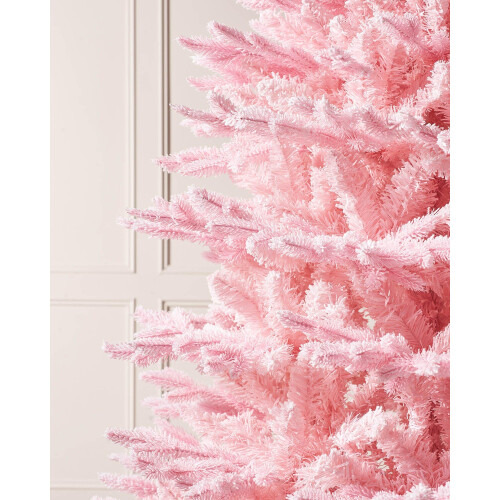 Pink Sugar Snow Flocked Christmas Tree 2