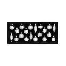 Silver Glass Baubles, 20 Pack