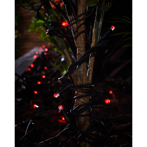 WeRChristmas PRO Series LED String Lights, Black Cable, Red, 10 m 1