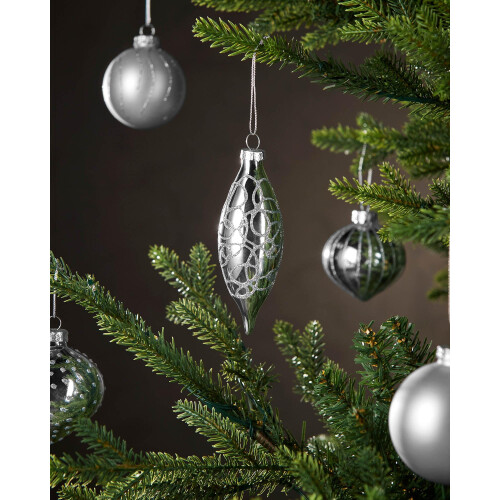 Silver Glass Baubles, 20 Pack 1