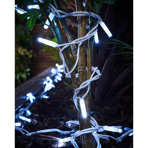 WeRChristmas PRO Series LED String Lights, White Cable, White, 10 m 1