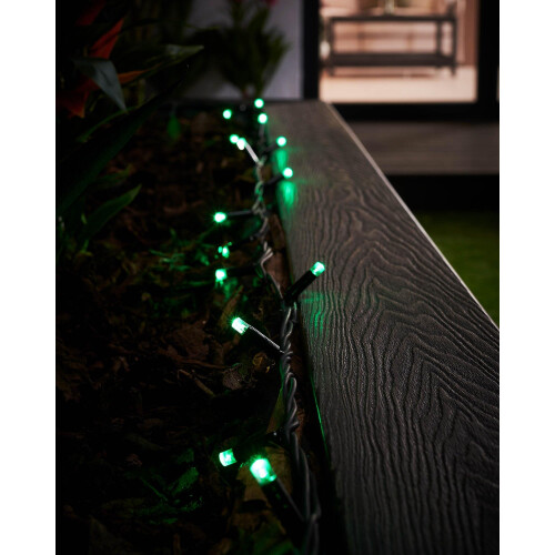 WeRChristmas PRO Series LED String Lights, Black Cable, Green, 10 m 2