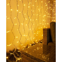 WeRChristmas PRO Series LED Curtain Lights, White Cable, 2.5 m Drop, Warm White, 2 m