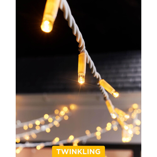 WeRChristmas PRO Series Twinkle LED String Lights, White Cable, White, 10 m 1