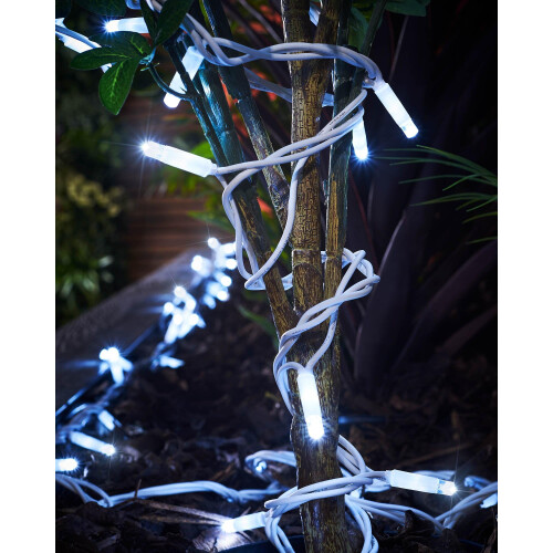 WeRChristmas PRO Series Twinkle LED String Lights, White Cable, White, 10 m 2