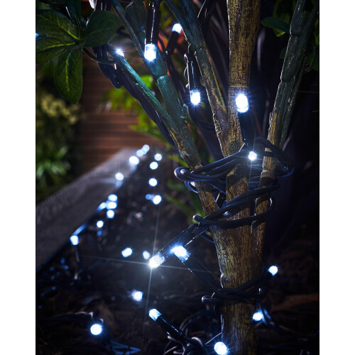 WeRChristmas PRO Series Twinkle LED String Lights, Black Cable, White, 5 m 2