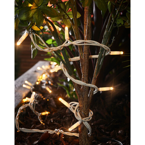 WeRChristmas PRO Series Twinkle LED String Lights, White Cable, White, 10 m 2