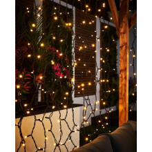 WeRChristmas PRO Series LED Curtain Lights, Black Cable, 2.5 m Drop, Warm White, 2 m