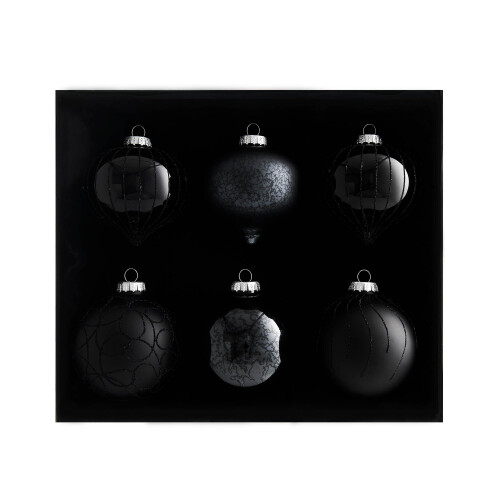 Black Glass Baubles