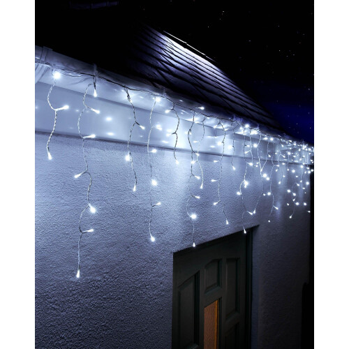 WeRChristmas LED Icicle Lights, White Cable