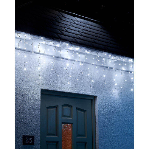 WeRChristmas LED Icicle Lights, White Cable 1