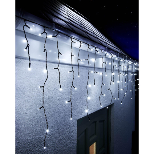 WeRChristmas LED Icicle Lights, Black Cable