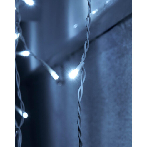 WeRChristmas LED Icicle Lights, White Cable 2