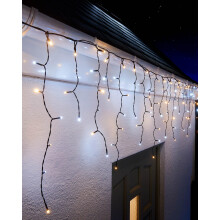 WeRChristmas LED Icicle Lights, Black Cable