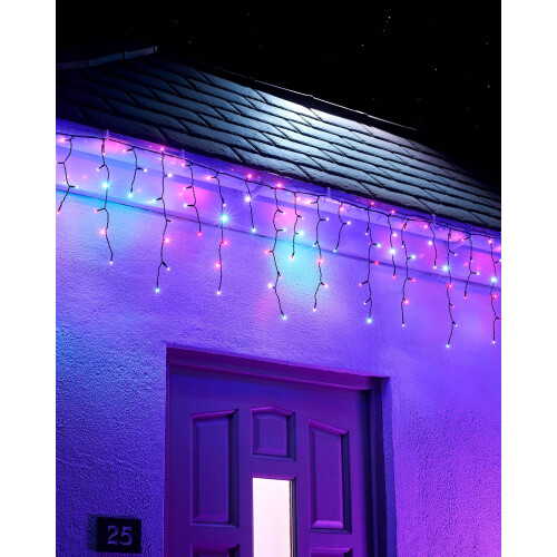 WeRChristmas LED Icicle Lights, Black Cable 1