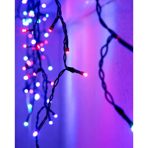 WeRChristmas LED Icicle Lights, Black Cable 2