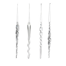 Clear Mixed Glass Icicles - 20-Piece Set, 14-15 cm - Glass Christmas Tree Decorations