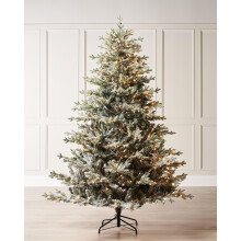 Pre-Lit Snow Flocked Fraser Fir Christmas Tree, 8 ft