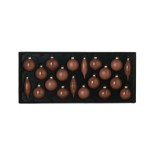 Set of 20 Glass Baubles, Espresso