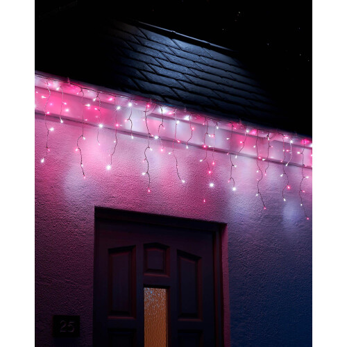 WeRChristmas LED Icicle Lights, White Cable 1