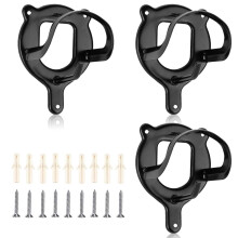 Pack of 3 Horse Bridle Rack, Metal Horse Bridle Holder Hook | Heavy-Duty Tack Storage Rack with Tubes and Screws for Horses Barn Supplies (Black)
