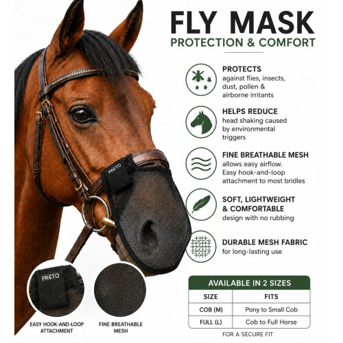 Horse Nose Fly Net Mask Medium 1