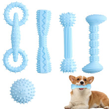 5 PCS Dog Chew Toys, Rubber Chew Toys for Puppies to Help with Teething Suitable for Pets Aged 2-8 Months