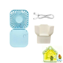 Hamster Fan Mini Cage Cooler USB Powered, 3 Speed Adjustable Silent Ventilation, Hanging Small Pet Cooling Fan for Birds Parrots Budgies Chinchillas